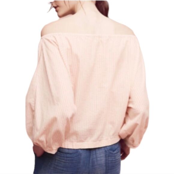 Anthropologie Holding Horses Aria Striped Off-the-Shoulder Top - Picture 2 of 8